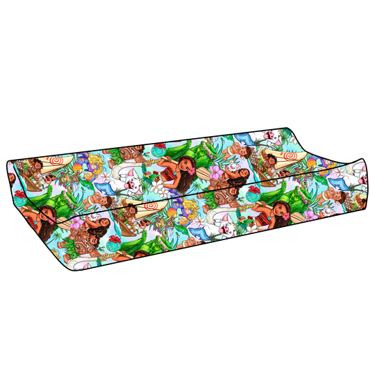 Ocean Heart Bamboo Changing Pad Cover