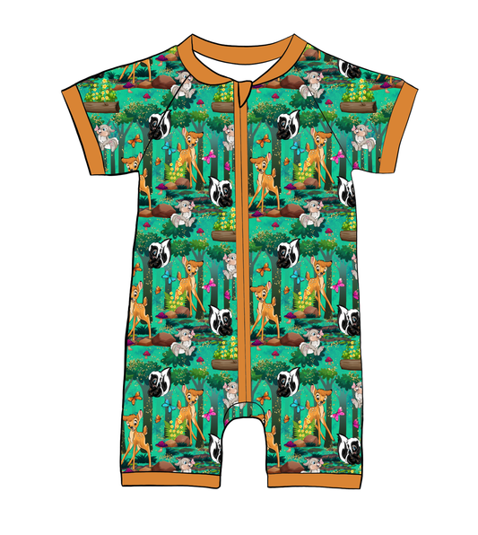 Forest Friends Shorty Romper