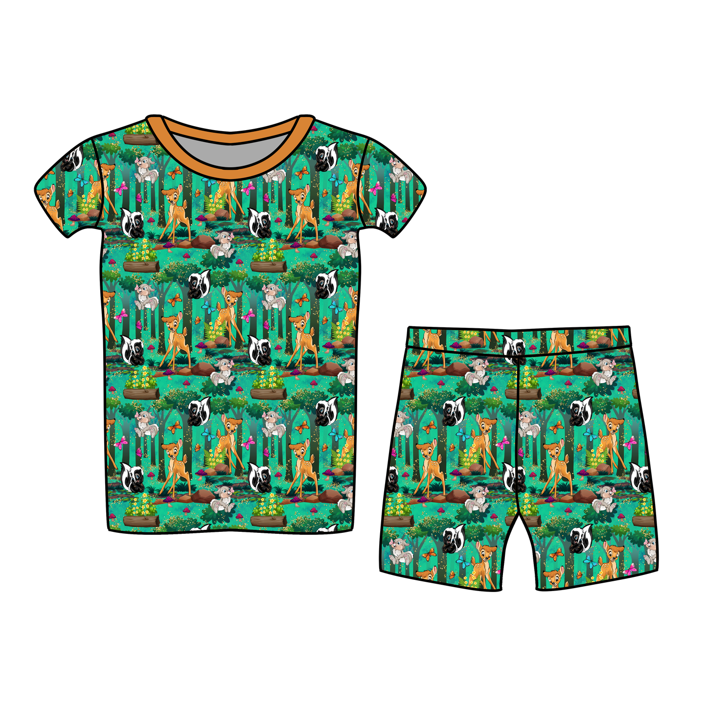 Forest Friends Short Sleeve & Shorts Two-Piece Pajama Set