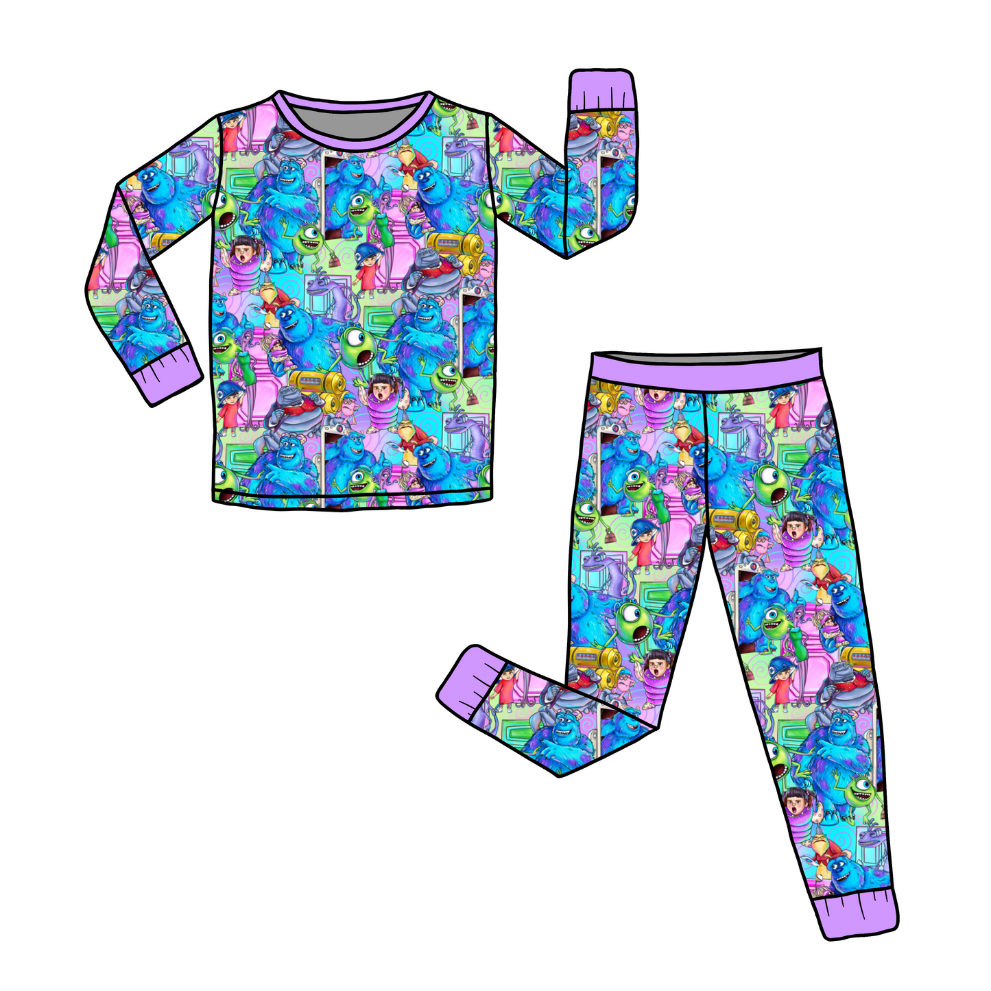 Squad Goals Purple Two-Piece Pajama Set