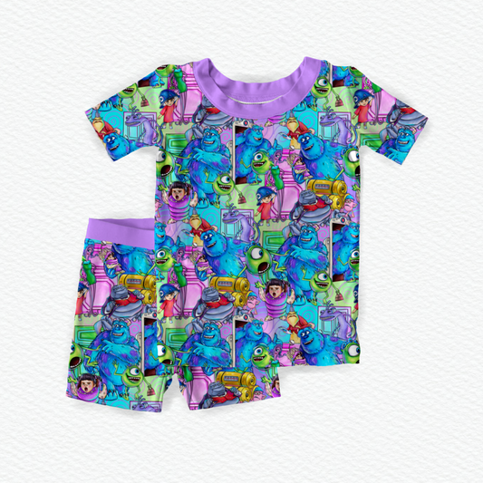 Squad Goals Purple Short Sleeve & Shorts Two-Piece Pajama Set