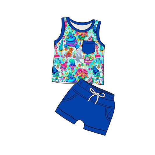 True Colors- Blue Tank & Shorts Two-Piece Set