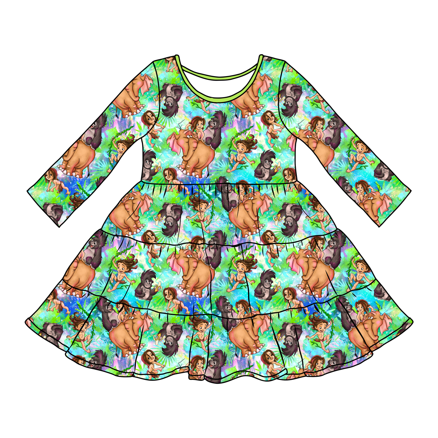 Jungle Friends Long Sleeve Twirl