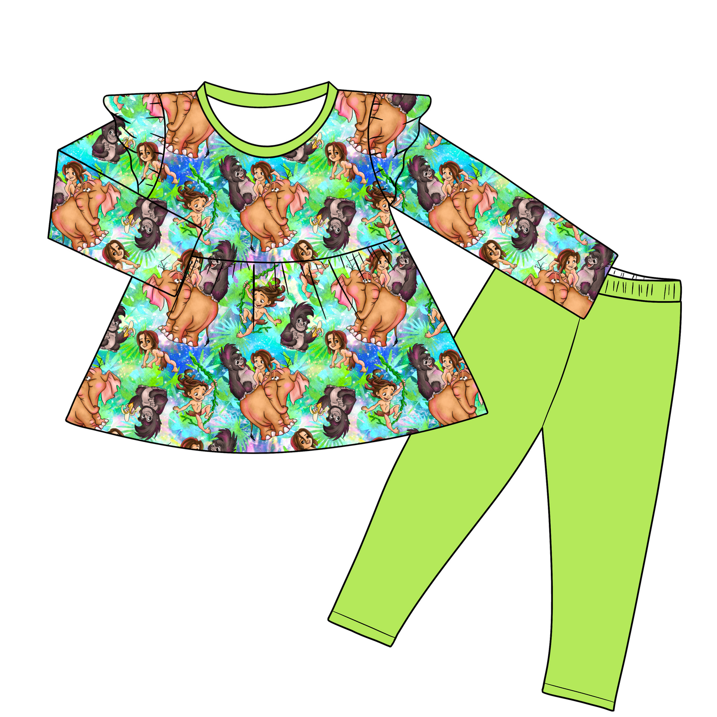 Jungle Friends Peplum Set