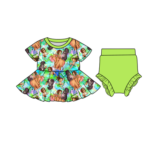 Jungle Friends Peplum/Bummies Set