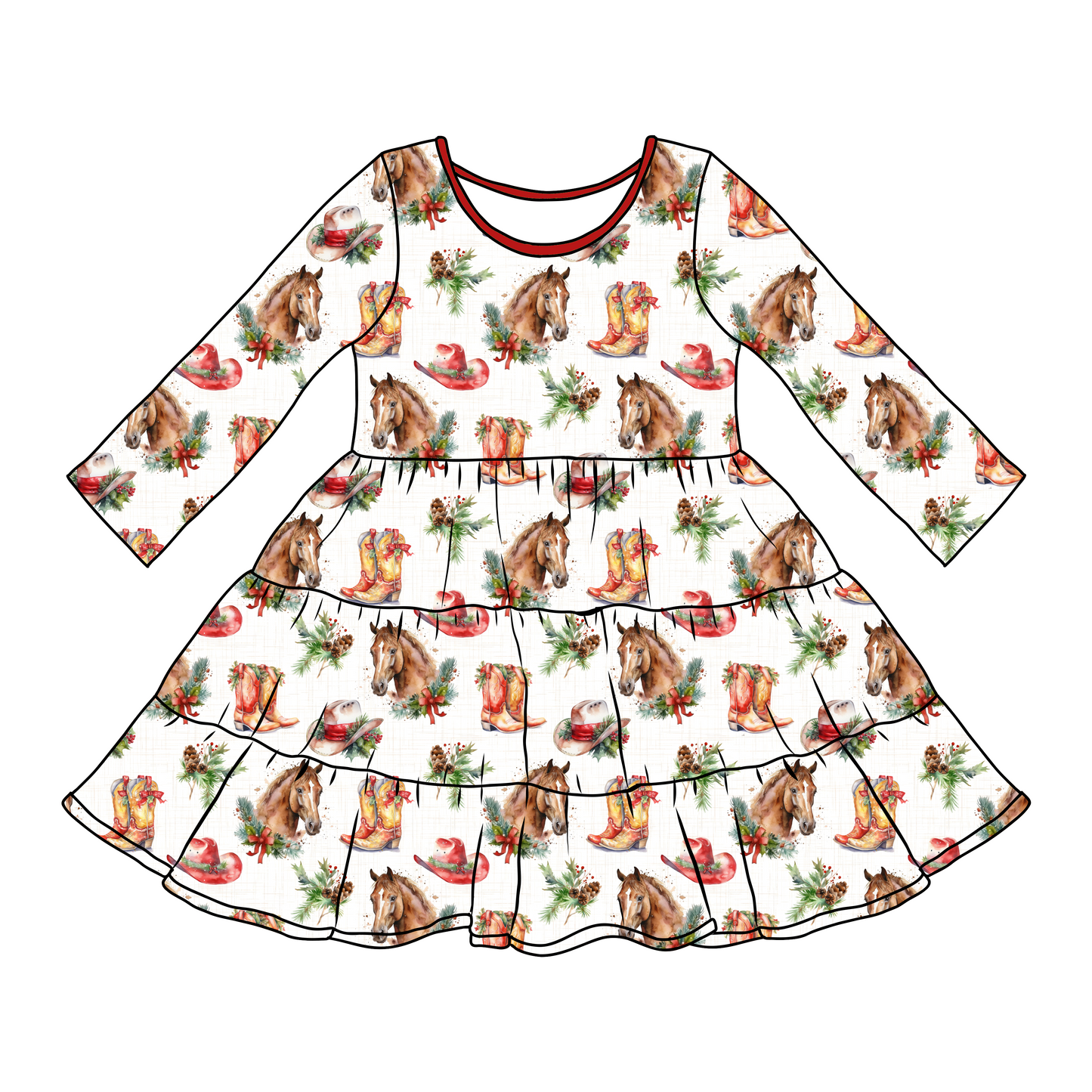 Holiday Neigh Long Sleeve Twirl