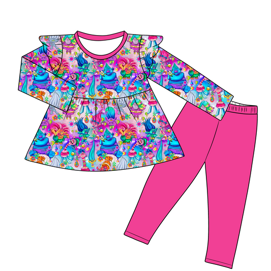 True Colors- Pink Peplum Set