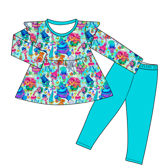 True Colors- Blue Peplum Set