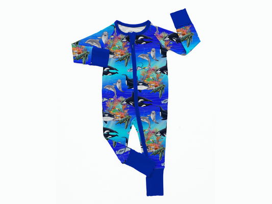 Ocean Life Convertible Zip Romper