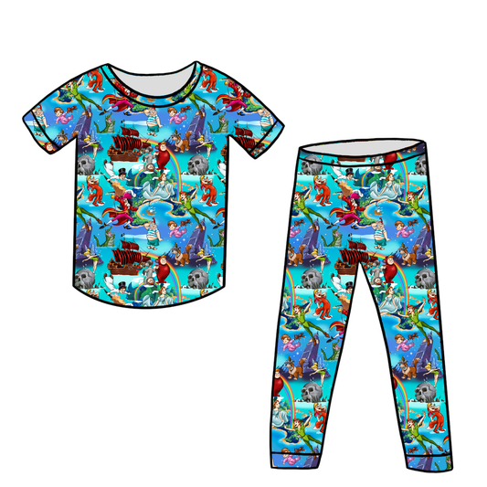 Neverland Short Sleeve & Pants Two-Piece Pajama Set