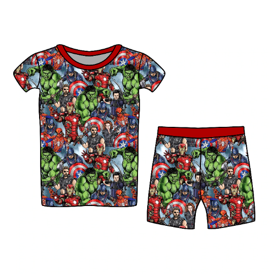Heroes Short Sleeve & Shorts Two-Piece Pajama Set