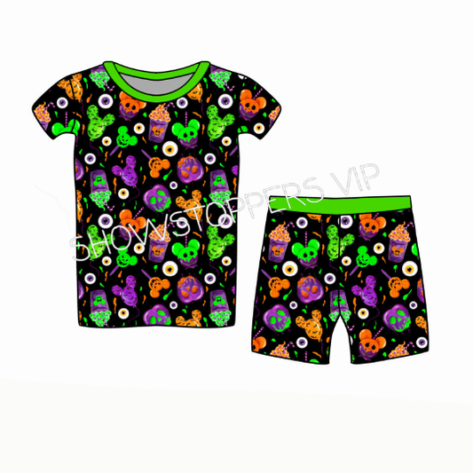 Spooky Snacks Short Sleeve & Shorts Two-Piece Pajama Set