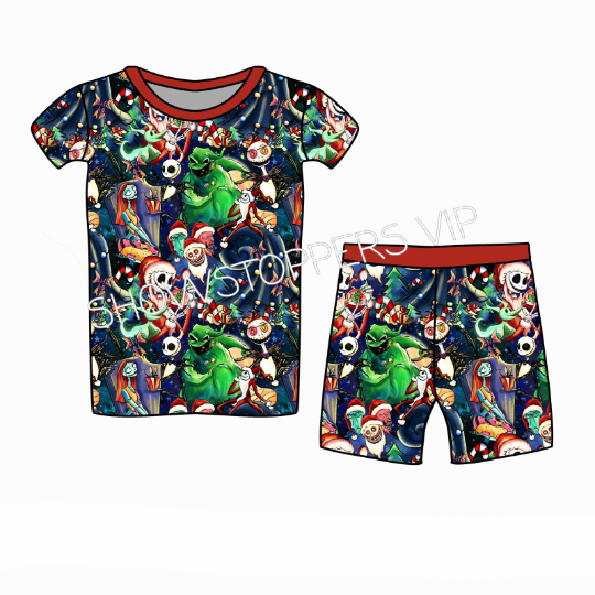 Sandy Claws Short Sleeve & Shorts Two-Piece Pajama Set